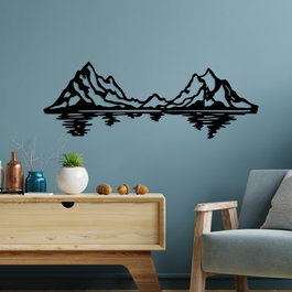 Wallity Mountains Escultura de Pared de Metal Negra